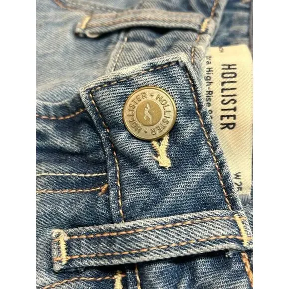 HOLLISTER NWT 90S SHORT ULTRA HIGH RISE WOMENS SIZE 0 - Picture 4 of 5